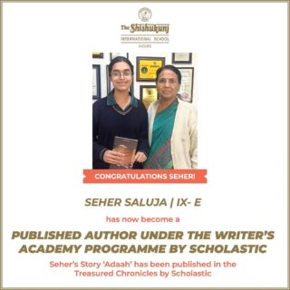 ‘Adaah’ is a touching story of a girl who moves to England to complete her schooling. While she does face adjustment problems with an entirely new set of classmates, a remark by one of her friends helps restore her confidence and rekindles her faith in herself.
What was the remark, and who said it? Read the story to find out for yourself! The book ‘Treasured Chronicles’ is available in the school library. 

#shishukunjindore #theshishukunjinternationalschoolindore #cbseschoolindore  #cbseschoolmp #cbsemp  #leteverybudbloom #shishyanshine #youngauthors #englishliterature #storytelling