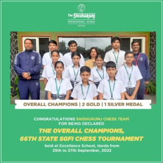 Shishukunj Chess Team has done it again by being declared ‘Overall Champions’ in the SGFI State Chess Tournament!
#shishukunjindore #theshishukunjinternationalschoolindore #cbseschoolindore  #cbseschoolmp #cbsemp  #leteverybudbloom #chesstournaments #sgfichesstournament