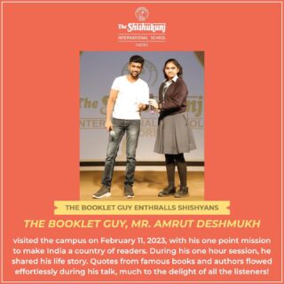 We all know that books are our best friends, but no one till now has explained and expressed it so beautifully as Mr. Deshmukh. His talk inspired Shishyans to pick up a book and read at the very first instance, which actually is the mission of the Booklet Guy! 

#shishukunjindore #theshishukunjinternationalschoolindore #cbseschoolindore  #cbseschoolmp #cbsemp  #leteverybudbloom #shishyanshine #reading #literature #books