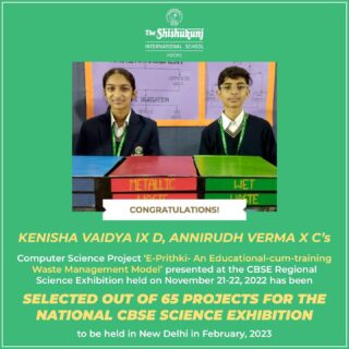 Our computer wizards have left their mark during the Regional CBSE Science Exhibition. Now they’ll further Indore’s name in waste management for the National CBSE Science Exhibition to be held in Delhi!
Congratulations, dear Shishyans!

#shishukunjindore #theshishukunjinternationalschoolindore #cbseschoolindore  #cbseschoolmp #cbsemp  #leteverybudbloom #shishyanshine  #CBSEScienceExhibition #stemeducation