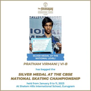 Another Shishyan crowned champion at the National level! Congratulations Pratham on your performance.

#shishukunjindore #theshishukunjinternationalschoolindore #cbseschoolindore  #cbseschoolmp #cbsemp  #leteverybudbloom #shishyanshine #skatingchampion #skating