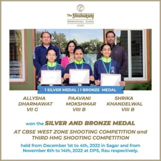 Congratulations to our Girls Shooting Team for the win in both the competitions. Keep aiming higher!
#shishukunjindore #theshishukunjinternationalschoolindore #cbseschoolindore  #cbseschoolmp #cbsemp  #leteverybudbloom #shishyanshine #hmgshooting competition #10mtairpistol