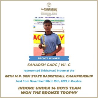 Congratulations Saharsh for your incredible win! Here’s wishing you many more. 

#shishukunjindore #theshishukunjinternationalschoolindore #cbseschoolindore  #cbseschoolmp #cbsemp  #leteverybudbloom