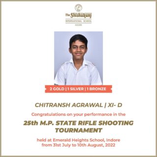 Congratulations dear Chitransh for your continued hard work and achievements in this exciting sport of precision!

#shishukunjindore #theshishukunjinternationalschoolindore #cbseschoolindore  #cbseschoolmp #cbsemp  #leteverybudbloom #shishyanshine