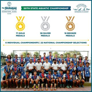 Young Swimmers of Shishukunj Swimming Academy stunned the audiences at the 50th State Sub-Junior/Junior/Senior Aquatic Championship-2022  by winning 127 medals in all! In addition, 6 swimmers were awarded Individual Championships and 22 were selected for the National Championship. Way to go!

The State Championship, held between 1st June to 4th June, was organised by INDORE DISTRICT SWIMMING ASSOCIATION under the auspices of MADHYA PRADESH SWIMMING ASSOCIATION. 

INDIVIDUAL CHAMPIONSHIPS were awarded to:
1. Kanya Nayer 
2. Bhumi Agrawal 
3. Darpan Serohi 
4. Zahra Rangwala 
5. Dhruv Khandelwal
6. Rishabh Khasgiwala

We wish the young swimmers fair winds ahead and can’t wait to see them achieve greater heights!

#shishukunjindore #theshishukunjinternationalschoolindore #cbseschoolindore  #cbseschoolmp #cbsemp  #leteverybudbloom  #shishyansshine #swimmersindore  #medalists #nationalswimmers #indianswimmingteam #indianswimmer #youngindianswimmers #swimming #shishukunjswimmingacademy