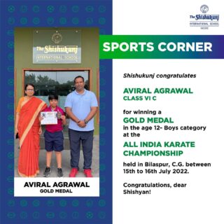 Karate is not a game of points. It is a martial art and way of life that requires strength, speed, focus and control. Shishyan Aviral Agrawal, Class 6 displayed his prowess in this supreme sport, winning a Gold medal in the All India Karate championship, in the 12 years boys category. Way to go, Aviral! May you stay focused and attain greater glory.

#shishukunjindore #theshishukunjinternationalschoolindore #cbseschoolindore  #cbseschoolmp #cbsemp  #leteverybudbloom #AllIndiaKaratechampionship #karatechampions #championshipwinnergold