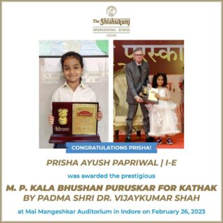 Prisha has been learning Kathak for the past two years. Among the multitude of participants who had applied from the state, Prisha received recognition for her dedication as a young dancer. She has been striving to learn todhe, kavithaya, tali, hasth mudraye, salami, namaskaram, the various hand movements, top notch footwork and the facial expressions of the dance form.  

Well done, Prisha! The Shishukunj family is proud of your accomplishment. We wish you a path filled with grander achievements.

#shishukunjindore #theshishukunjinternationalschoolindore #cbseschoolindore #cbseschoolmp #cbsemp #leteverybudbloom #shishyanshine #dancingstar #dancersofinstagram #kathak #Indianclassicaldance